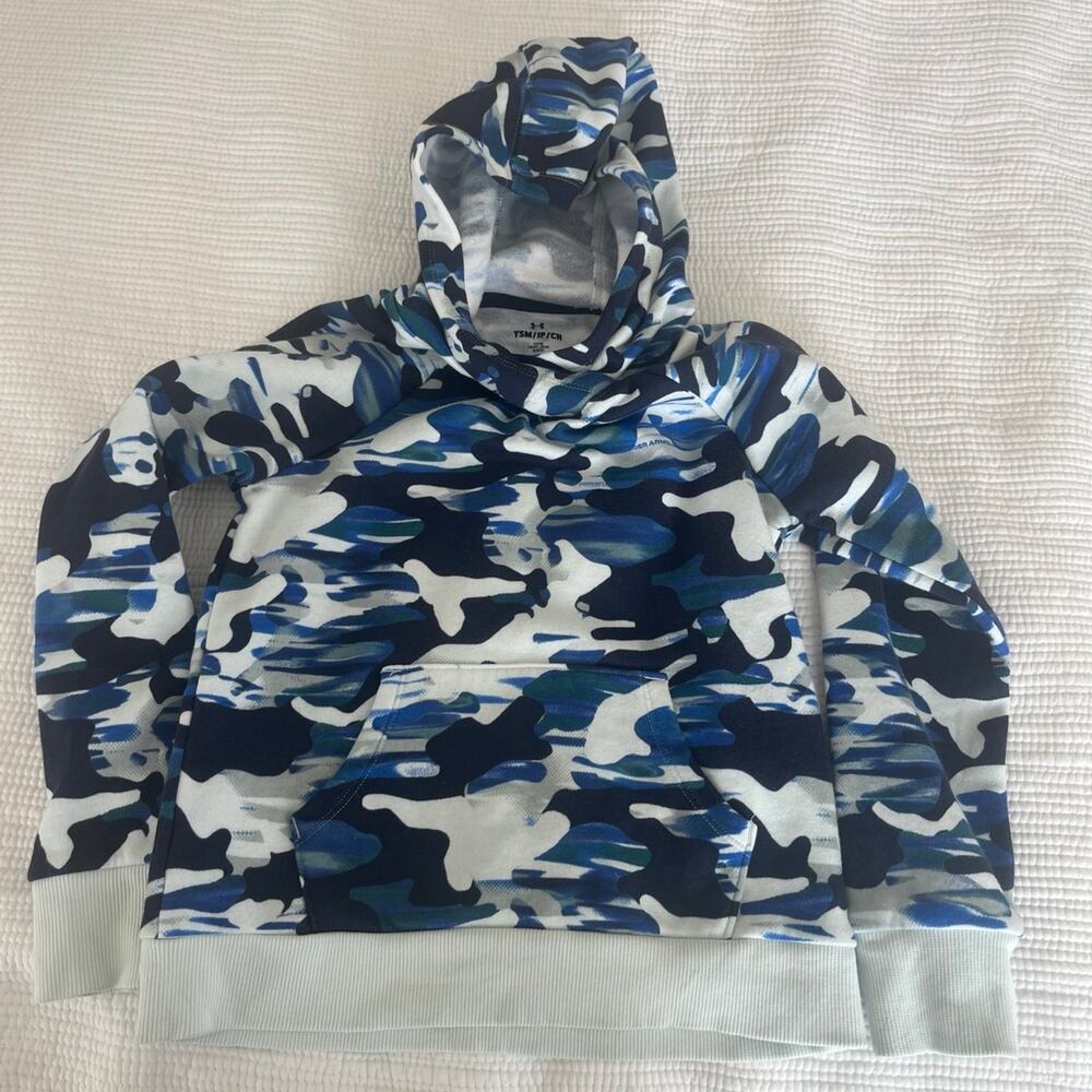 Hoodie Under Armour YSM boys youth small blue camouflage